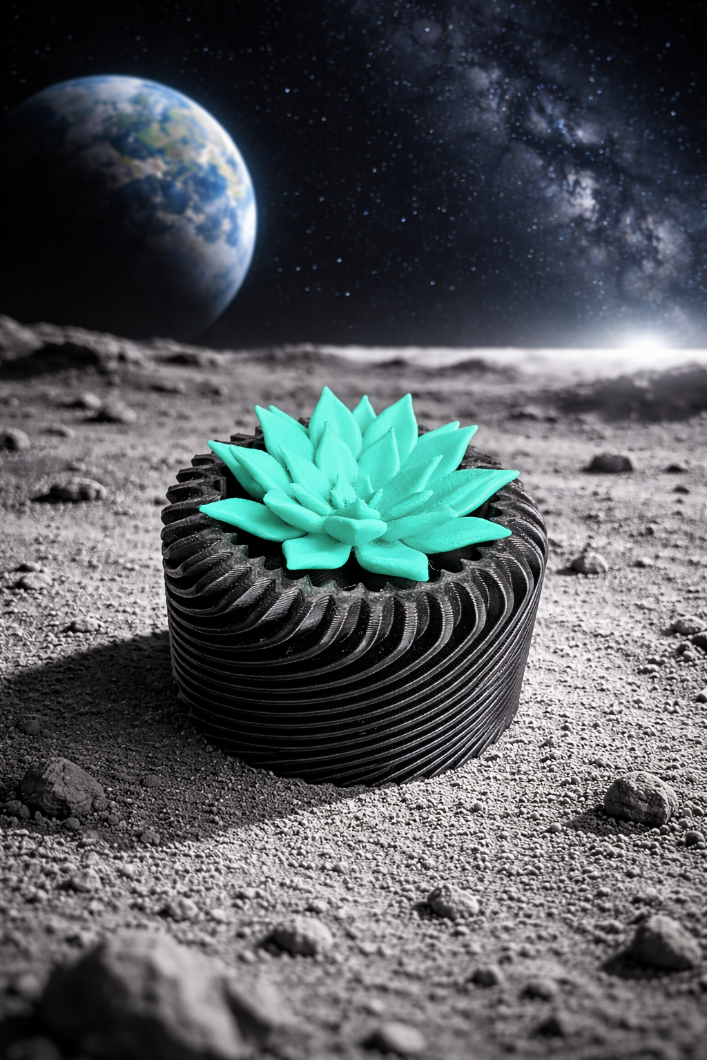 Plante factice succulente dans un vase moderne (Petit)