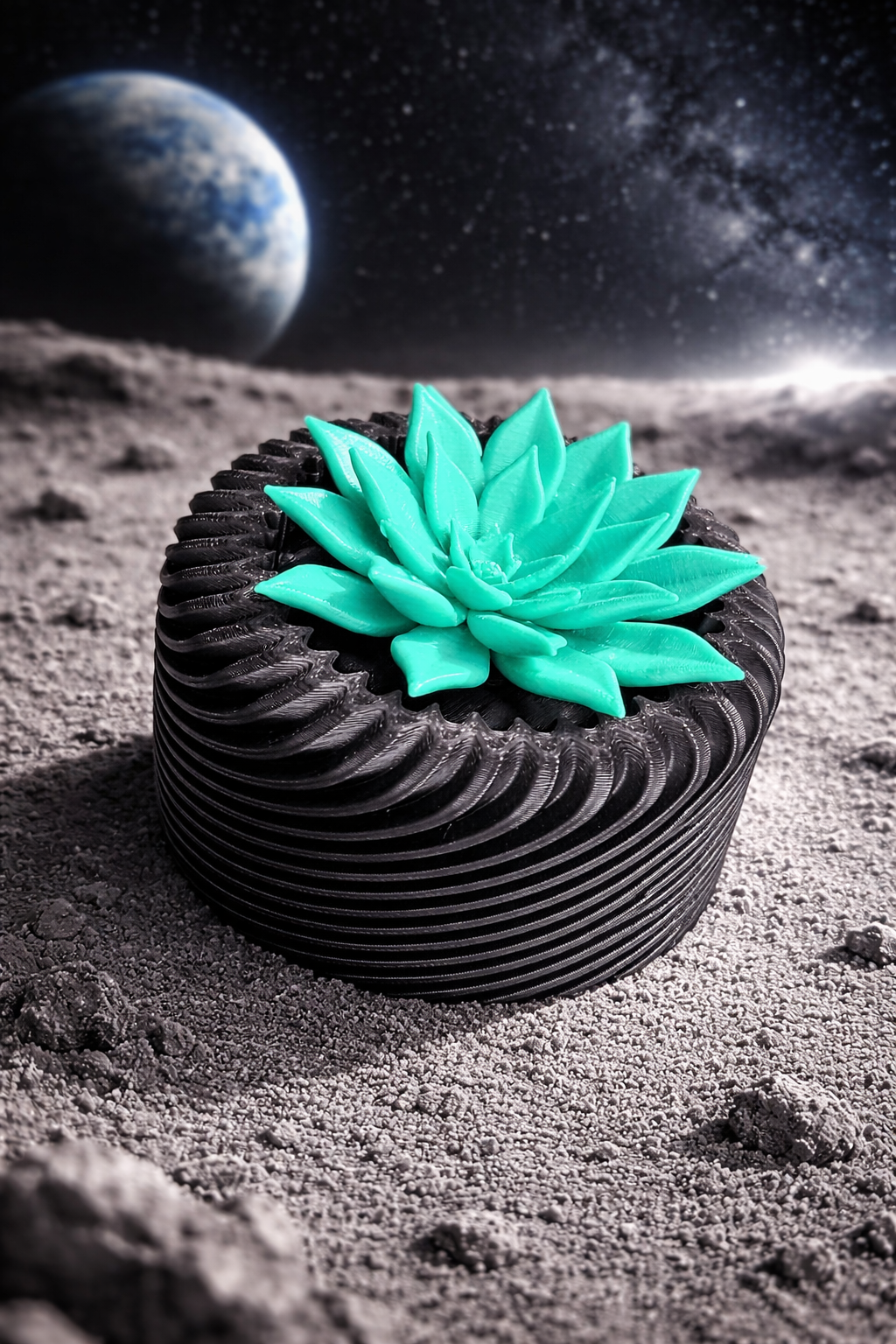 Plante factice succulente dans un vase moderne (Petit)